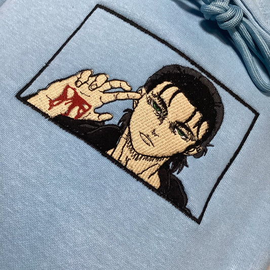LIMITED ATTACK ON TITAN EREN YAEGER BOXED EMBROIDERED HOODIE